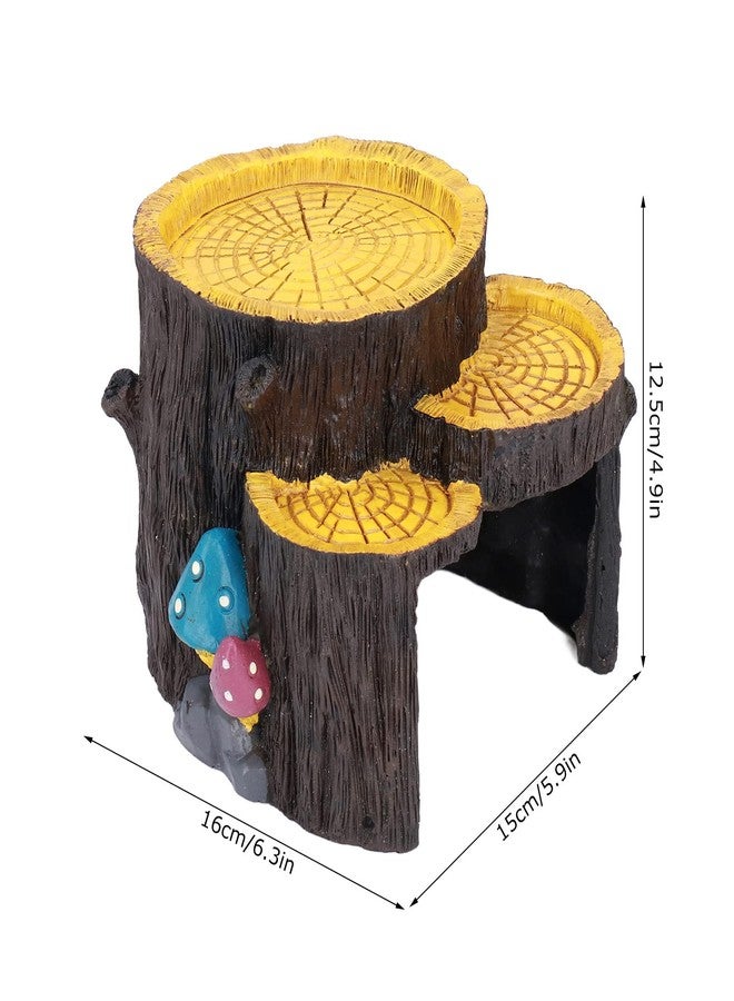 WGFOIP Resin Fish Tank Shelter, Caves Hide Hut Fish Tank Ornaments Reptile Hiding Place Stump for Reptiles - Image 3